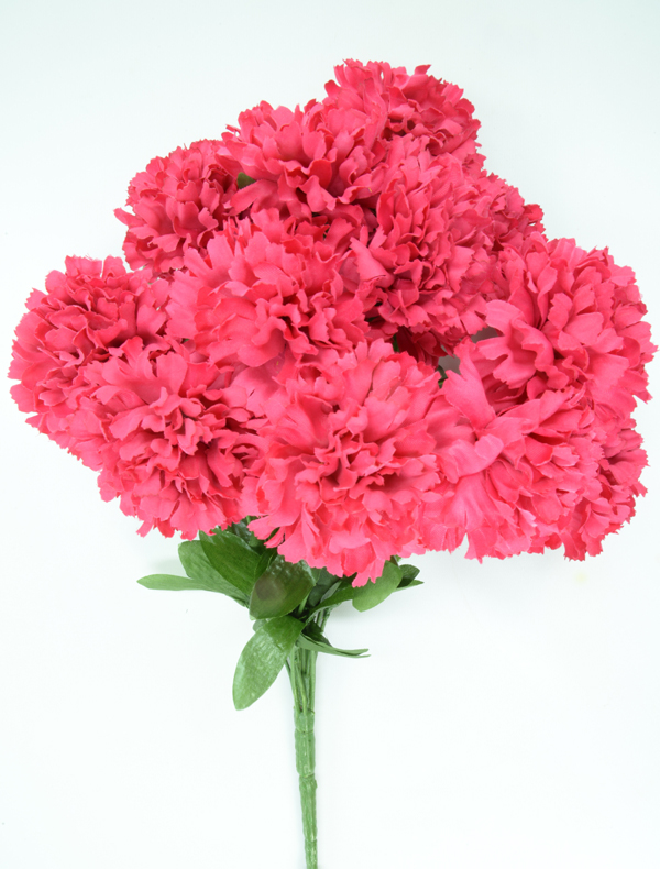 Beauty Pink Carnation Bush, 12 stems, Wholesale Silk Flowers and Bushes